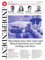 The Independent (UK) Newspaper Front Page for 29 June 2020