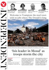 The Independent (UK) Newspaper Front Page for 2 November 2016