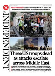 The Independent front page for 2 March 2026