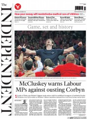 The Independent (UK) Newspaper Front Page for 30 November 2015