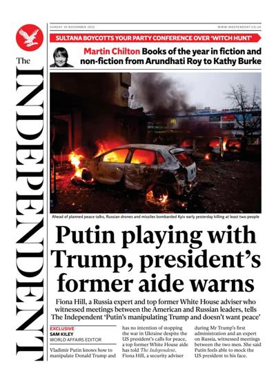 The Independent Newspaper Front Page (UK) for 30 November 2025