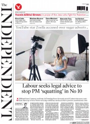 The Independent (UK) Newspaper Front Page for 30 March 2015