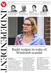 The Independent (UK) Newspaper Front Page for 30 April 2018