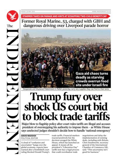 The Independent Newspaper Front Page (UK) for 30 May 2025
