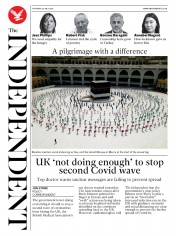 The Independent (UK) Newspaper Front Page for 30 July 2020