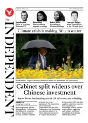 The Independent (UK) Newspaper Front Page for 30 July 2021