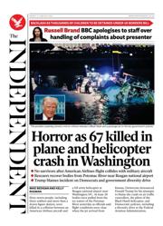 The Independent front page for 31 January 2025