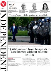 The Independent (UK) Newspaper Front Page for 3 June 2020