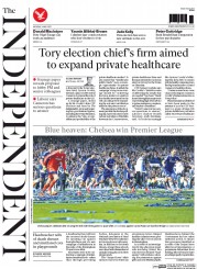 The Independent (UK) Newspaper Front Page for 4 May 2015