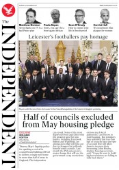 The Independent (UK) Newspaper Front Page for 5 November 2018