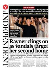The Independent front page for 5 September 2025