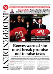 The Independent front page for 6 July 2025