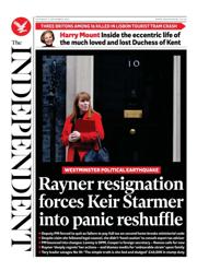The Independent front page for 6 September 2025