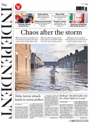 The Independent (UK) Newspaper Front Page for 7 December 2015