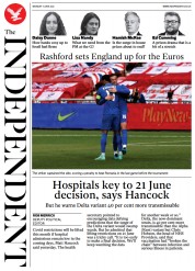 The Independent (UK) Newspaper Front Page for 7 June 2021