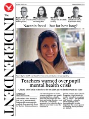 The Independent (UK) Newspaper Front Page for 8 March 2021