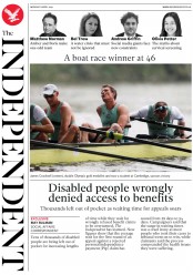 The Independent (UK) Newspaper Front Page for 8 April 2019