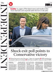 The Independent (UK) Newspaper Front Page for 8 May 2015