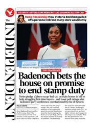 The Independent front page for 9 October 2025