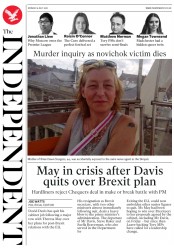 The Independent (UK) Newspaper Front Page for 9 July 2018