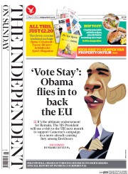 The Independent on Sunday (UK) Newspaper Front Page for 13 March 2016