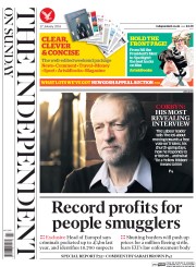 The Independent on Sunday (UK) Newspaper Front Page for 17 January 2016