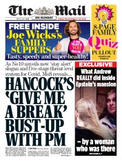 The Mail on Sunday (UK) Newspaper Front Page for 10 May 2020