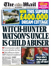 The Mail on Sunday (UK) Newspaper Front Page for 11 October 2015