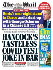 The Mail on Sunday (UK) Newspaper Front Page for 11 October 2020