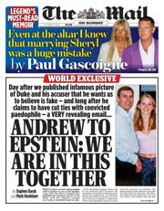 The Mail on Sunday front page for 12 October 2025