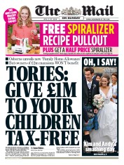 The Mail on Sunday (UK) Newspaper Front Page for 12 April 2015