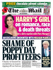 The Mail on Sunday (UK) Newspaper Front Page for 13 November 2016