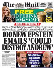 The Mail on Sunday front page for 14 September 2025
