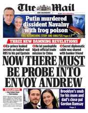 The Mail on Sunday front page for 15 February 2026