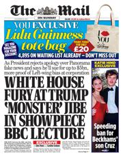 The Mail on Sunday front page for 16 November 2025