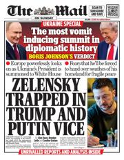 The Mail on Sunday front page for 17 August 2025