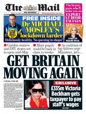 The Mail on Sunday (UK) Newspaper Front Page for 19 April 2020