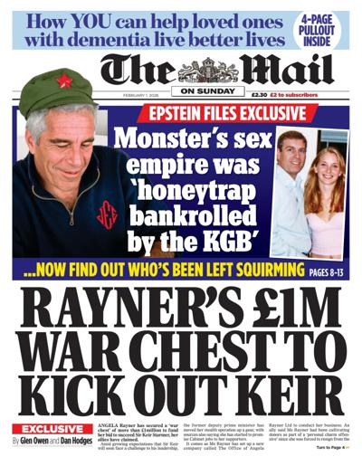 The Mail on Sunday Newspaper Front Page (UK) for 1 February 2026