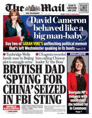 The Mail on Sunday front page for 1 June 2025