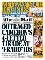 The Mail on Sunday (UK) Newspaper Front Page for 20 March 2016