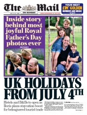 The Mail on Sunday (UK) Newspaper Front Page for 21 June 2020