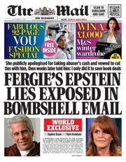 The Mail on Sunday front page for 21 September 2025