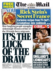 The Mail on Sunday (UK) Newspaper Front Page for 27 October 2019