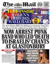 The Mail on Sunday front page for 29 June 2025