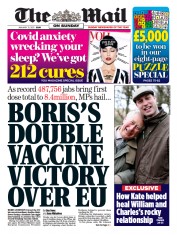 The Mail on Sunday (UK) Newspaper Front Page for 31 January 2021