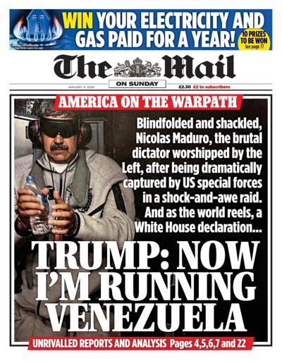 The Mail on Sunday Newspaper Front Page (UK) for 4 January 2026