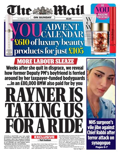 The Mail on Sunday Newspaper Front Page (UK) for 5 October 2025