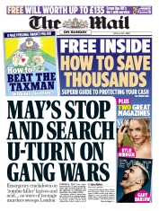 The Mail on Sunday (UK) Newspaper Front Page for 8 April 2018