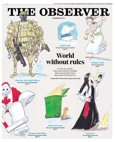 The Observer Newspaper Front Page (UK) for 11 January 2026
