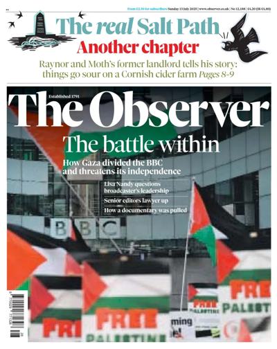 The Observer Newspaper Front Page (UK) for 13 July 2025